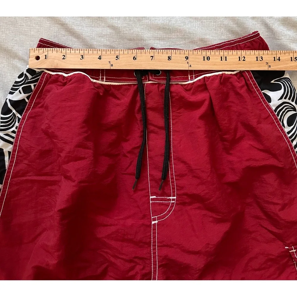 Mad Iguana Sportswear‎ youth XL Red Tribal Wave Board Shorts Cargo Swim Trunks